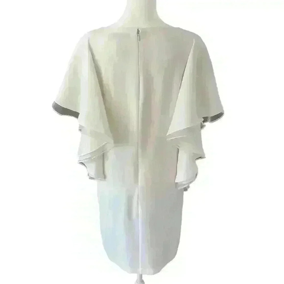 BCBG Maxazria Women’s Dress Size 2 White Ruffle Sleeve LWD Bride - Picture 3 of 11